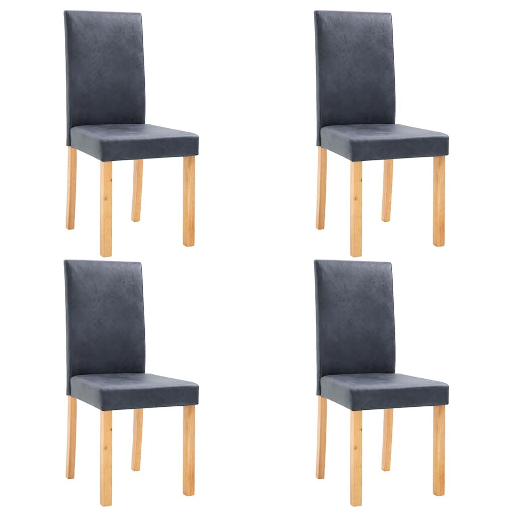 vidaXL Dining Chairs 4 pcs Gray Faux Suede Leather 2