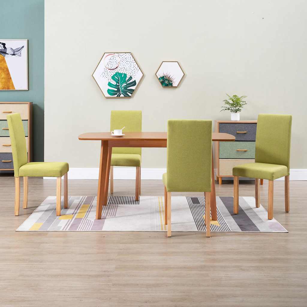 Dining Chairs Fabric Green 4