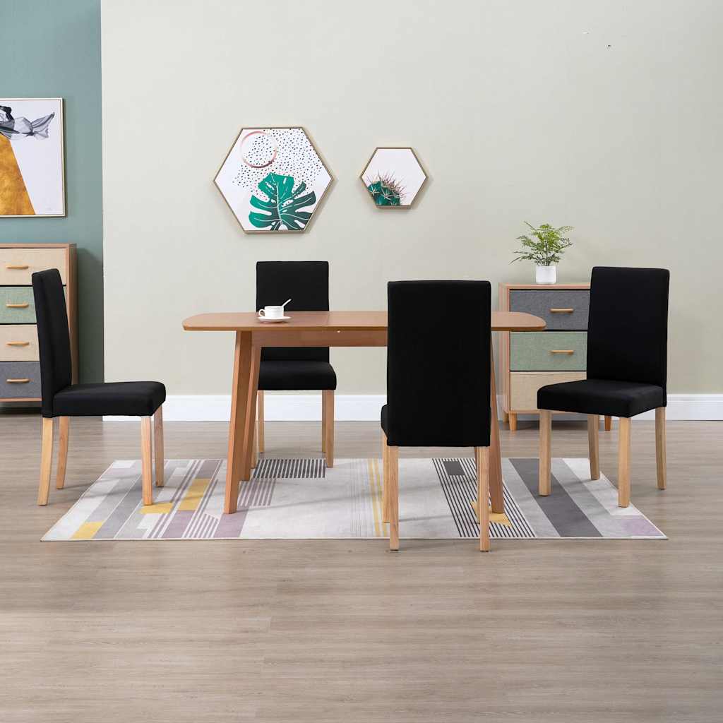 Dining Chairs Fabric Black 4