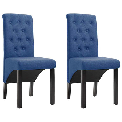 vidaXL Dining Chairs 2 pcs Blue Fabric 1