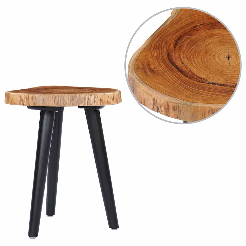 vidaXL Coffee Table | Natural and Black | Solid Teak Wood | Small 1