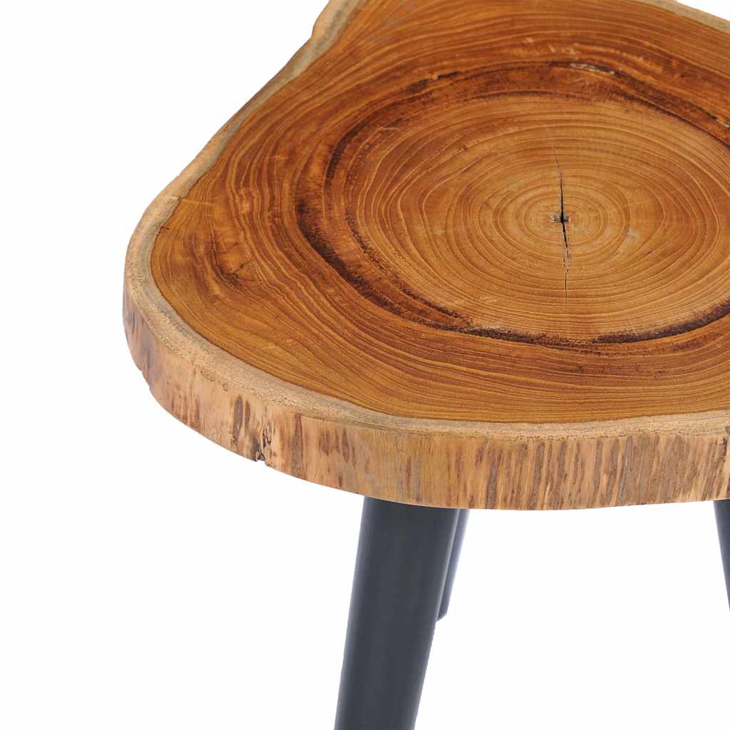 vidaXL Coffee Table | Natural and Black | Solid Teak Wood | Small 4