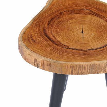 vidaXL Coffee Table | Natural and Black | Solid Teak Wood | Small 4