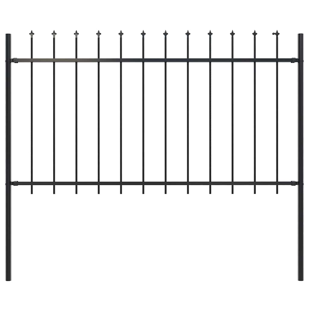 vidaXL Garden Fence "Woerden" with Spear Top Steel 170x100 cm Black 1