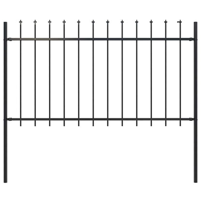 vidaXL Garden Fence "Woerden" with Spear Top Steel 170x100 cm Black 1