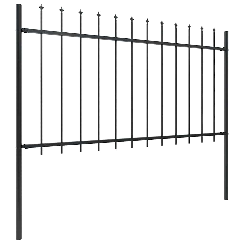 vidaXL Garden Fence "Woerden" with Spear Top Steel 170x100 cm Black 2