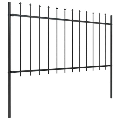 vidaXL Garden Fence "Woerden" with Spear Top Steel 170x100 cm Black 2