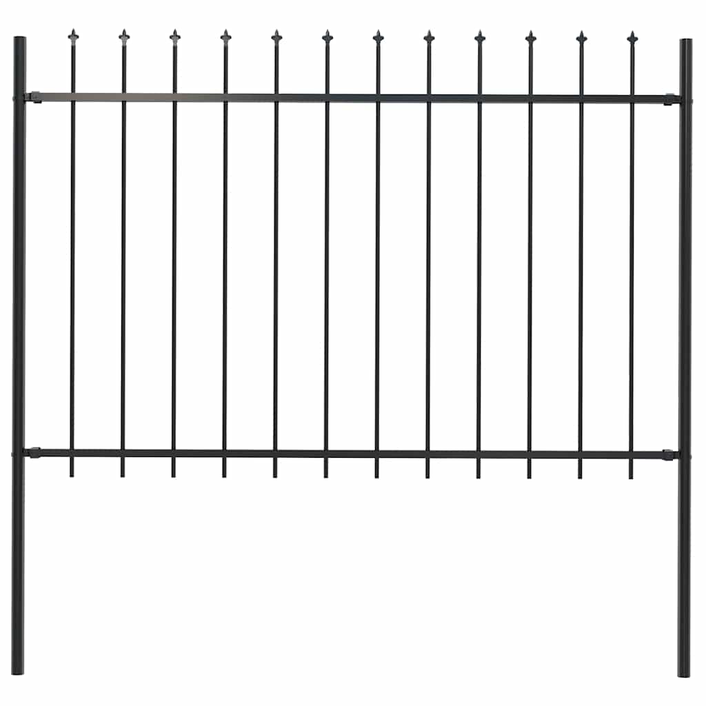 vidaXL Garden Fence "Woerden" with Spear Top Steel 170x120 cm Black 1