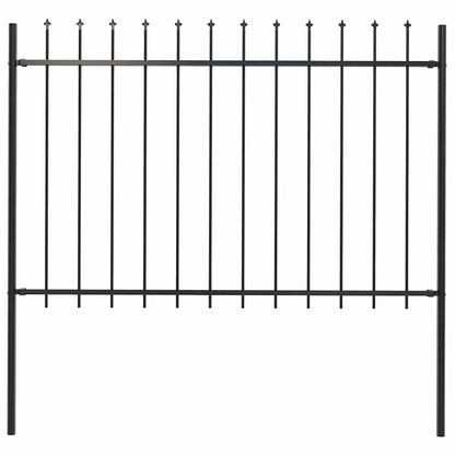 vidaXL Garden Fence "Woerden" with Spear Top Steel 170x120 cm Black 1