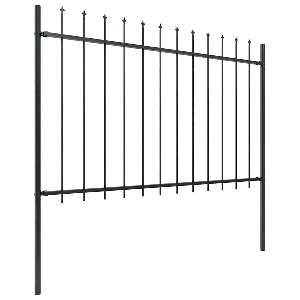 vidaXL Garden Fence "Woerden" with Spear Top Steel 170x120 cm Black 2