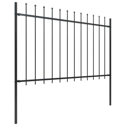 vidaXL Garden Fence "Woerden" with Spear Top Steel 170x120 cm Black 2