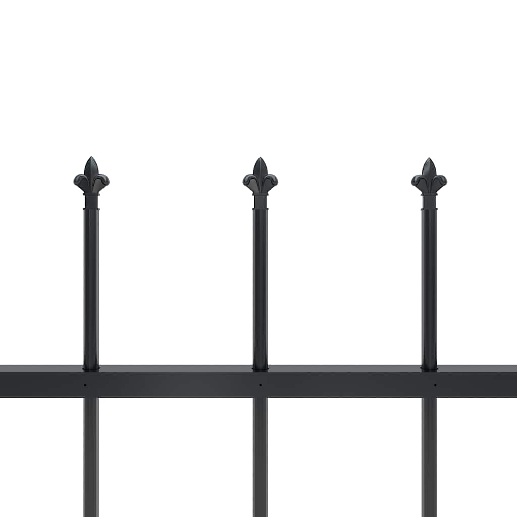vidaXL Garden Fence "Woerden" with Spear Top Steel 170x120 cm Black 4