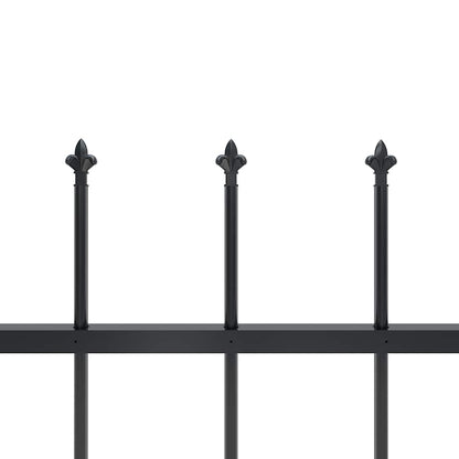 vidaXL Garden Fence "Woerden" with Spear Top Steel 170x120 cm Black 4