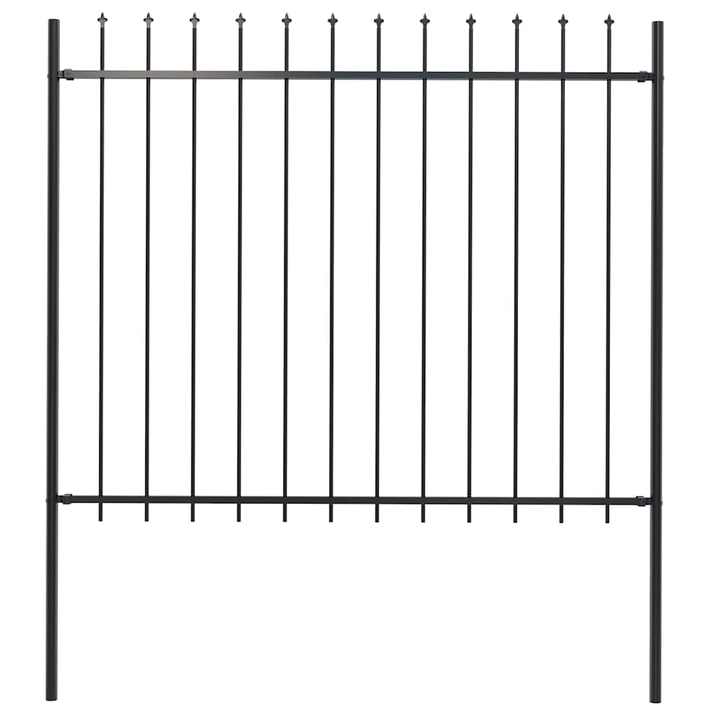vidaXL Garden Fence "Woerden" with Spear Top Steel 170x150 cm Black 1