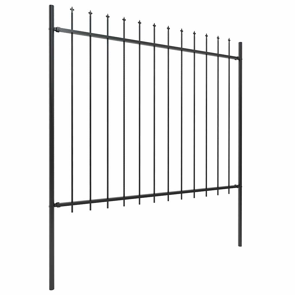 vidaXL Garden Fence "Woerden" with Spear Top Steel 170x150 cm Black 2