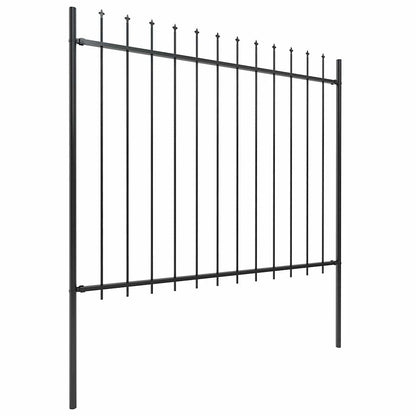 vidaXL Garden Fence "Woerden" with Spear Top Steel 170x150 cm Black 2