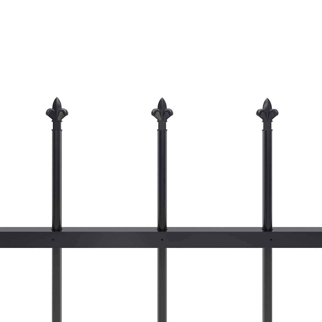 vidaXL Garden Fence "Woerden" with Spear Top Steel 170x150 cm Black 4