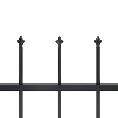 vidaXL Garden Fence "Woerden" with Spear Top Steel 170x150 cm Black 4