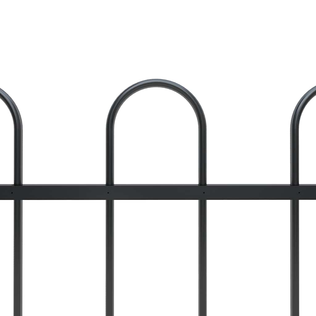 vidaXL Garden Fence "Boxtel" with Hoop Top Steel 170x150 cm Black 3