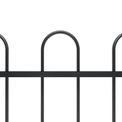 vidaXL Garden Fence "Boxtel" with Hoop Top Steel 170x150 cm Black 3