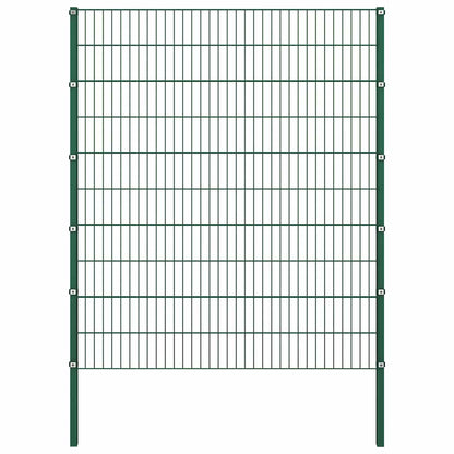 Fence Panel with Posts Iron 349x200 cm Green 176.5 cm