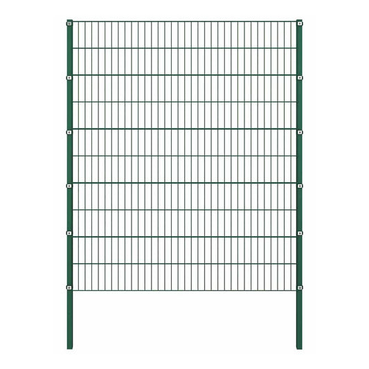 Fence Panel with Posts Iron 349x200 cm Green 176.5 cm