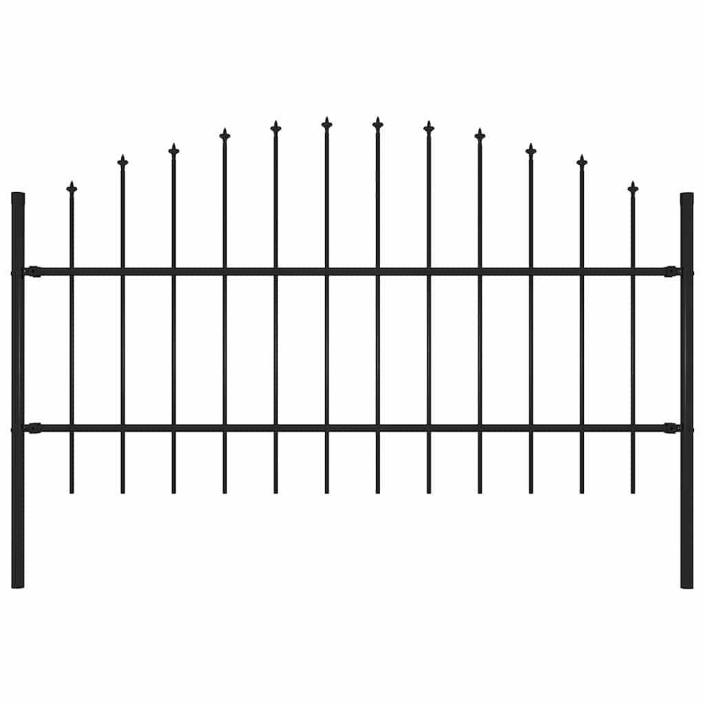 vidaXL Garden Fence "Woerden" with Spear Top Steel 170x100 cm Black 1