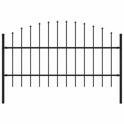 vidaXL Garden Fence "Woerden" with Spear Top Steel 170x100 cm Black 1
