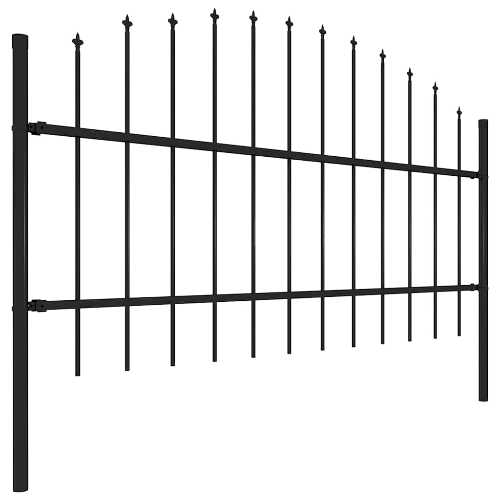 vidaXL Garden Fence "Woerden" with Spear Top Steel 170x100 cm Black 2