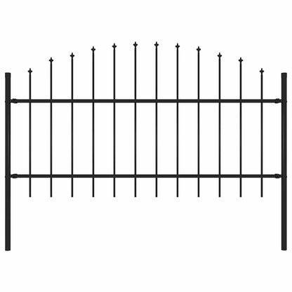 vidaXL Garden Fence "Woerden" with Spear Top Steel 170x125 cm Black 1