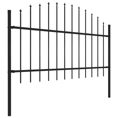 vidaXL Garden Fence "Woerden" with Spear Top Steel 170x125 cm Black 2