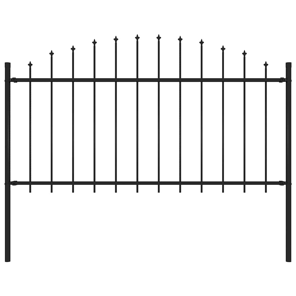 vidaXL Garden Fence "Woerden" with Spear Top Steel 170x150 cm Black 1