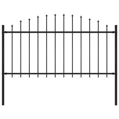 vidaXL Garden Fence "Woerden" with Spear Top Steel 170x150 cm Black 1