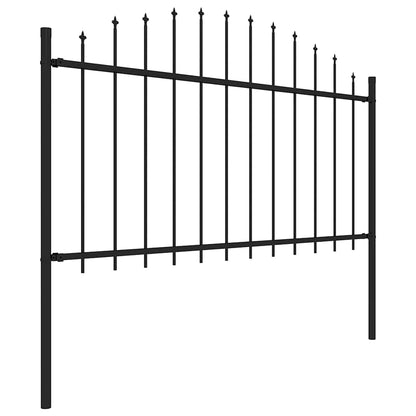 vidaXL Garden Fence "Woerden" with Spear Top Steel 170x150 cm Black 2