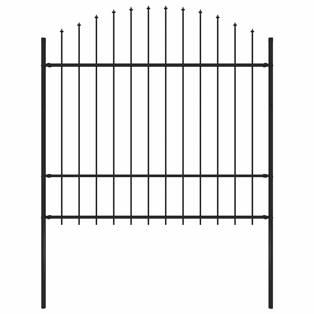 vidaXL Garden Fence "Woerden" with Spear Top Steel 170x175 cm Black 1