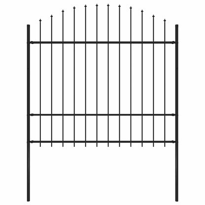 vidaXL Garden Fence "Woerden" with Spear Top Steel 170x175 cm Black 1