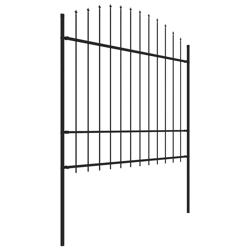 vidaXL Garden Fence "Woerden" with Spear Top Steel 170x175 cm Black 2