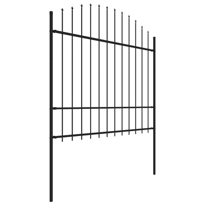 vidaXL Garden Fence "Woerden" with Spear Top Steel 170x175 cm Black 2