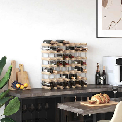 vidaXL Wine Rack for 42 Bottles Solid Pinewood 3