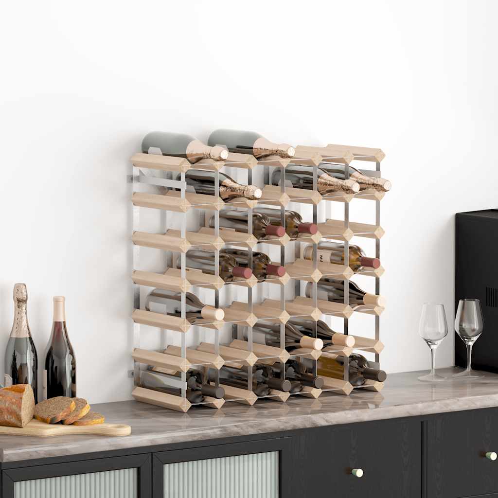 vidaXL Wine Rack for 42 Bottles Solid Pinewood 1