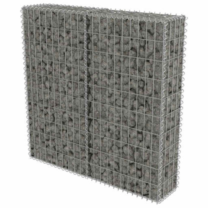 vidaXL Gabion Wall with Covers Galvanised Steel 100x20x100 cm 2