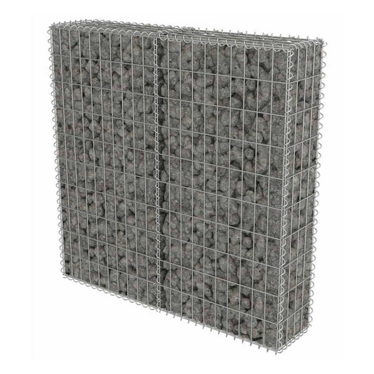 Gabion Wall with Covers Galvanised Steel 100 cm 100 cm