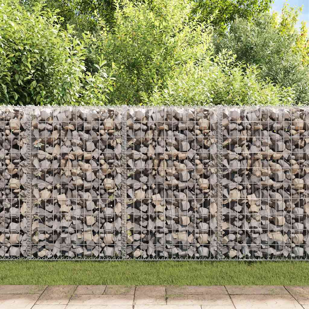 vidaXL Gabion Wall with Covers Galvanised Steel 100x20x100 cm 3