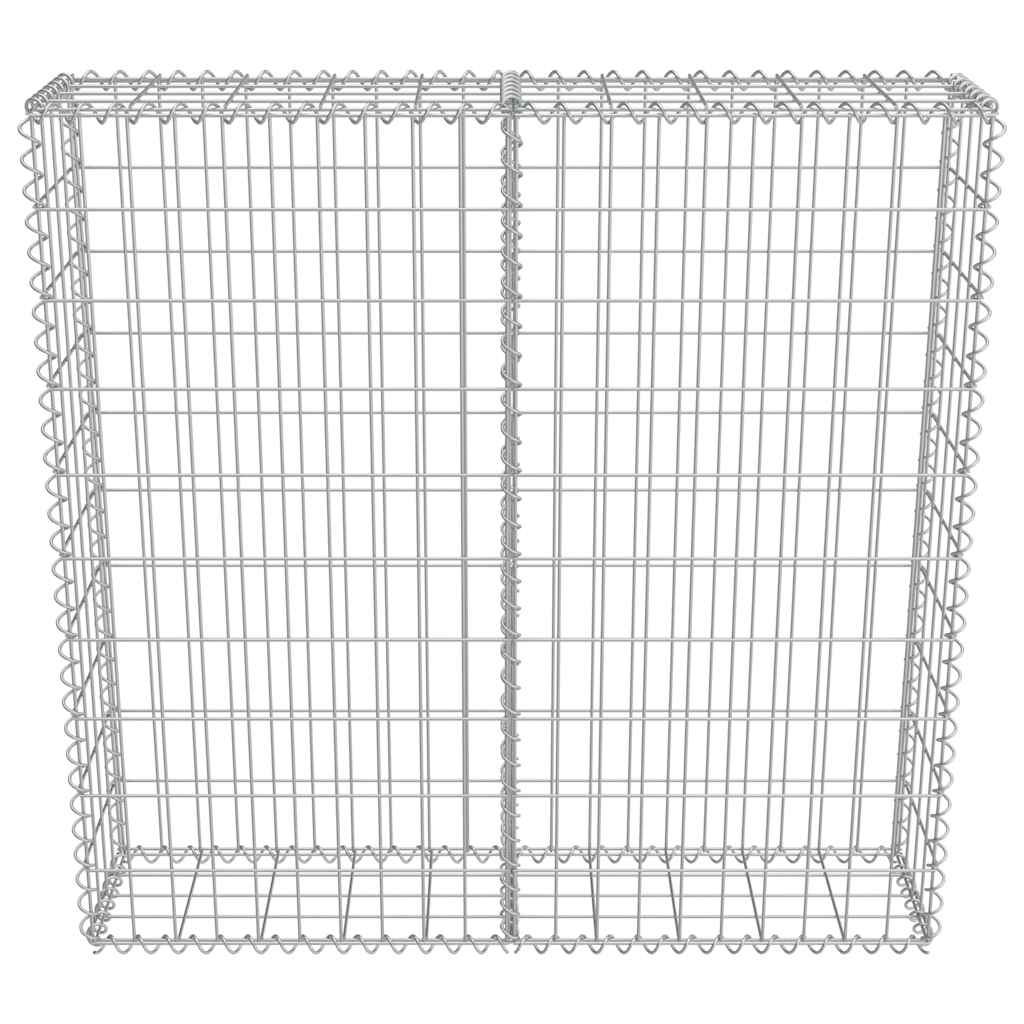 vidaXL Gabion Wall with Covers Galvanised Steel 100x20x100 cm 5