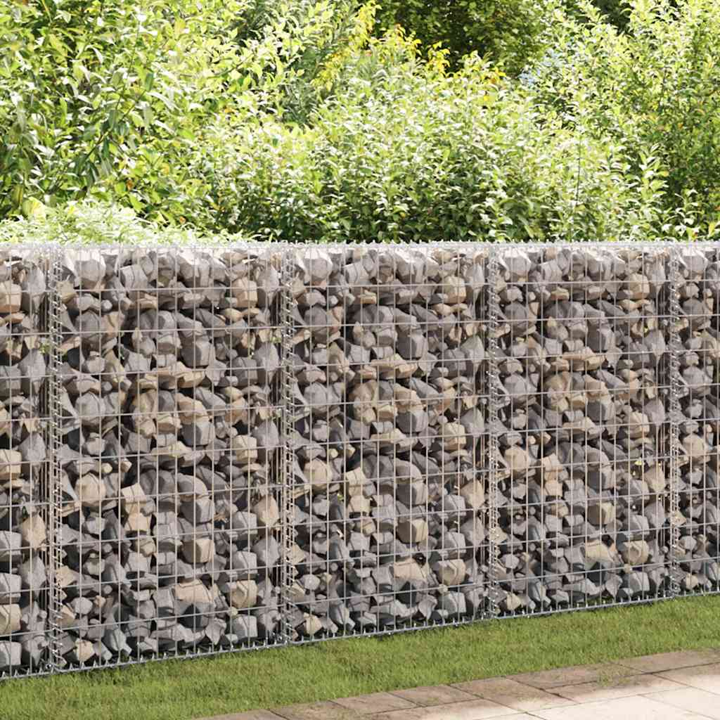 vidaXL Gabion Wall with Covers Galvanised Steel 100x20x100 cm 1