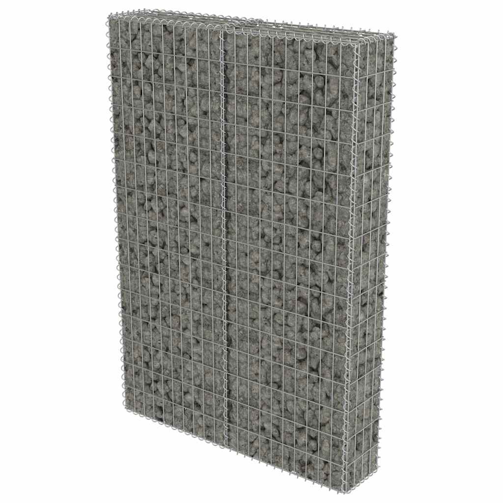 vidaXL Gabion Wall with Covers Galvanised Steel 100x20x150 cm 2