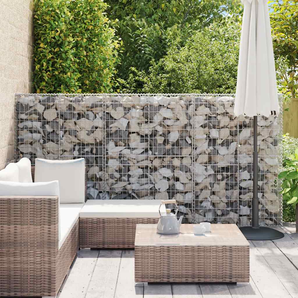 vidaXL Gabion Wall with Covers Galvanised Steel 100x20x150 cm 3