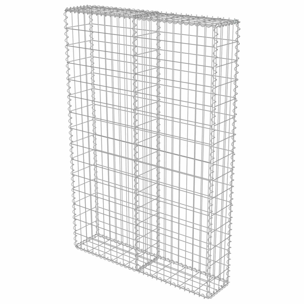 vidaXL Gabion Wall with Covers Galvanised Steel 100x20x150 cm 4
