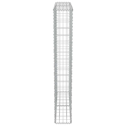 vidaXL Gabion Wall with Covers Galvanised Steel 100x20x150 cm 6