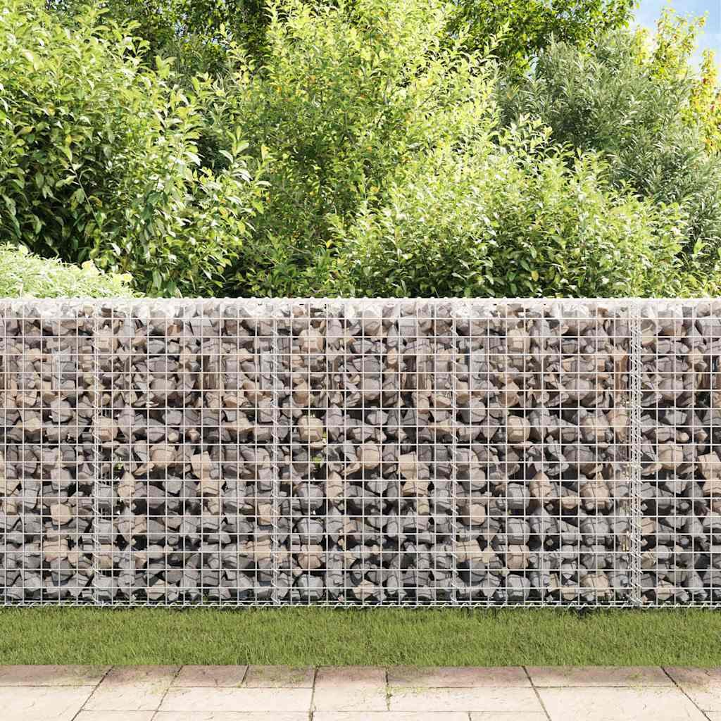 vidaXL Gabion Wall with Covers Galvanised Steel 200x20x85 cm 3
